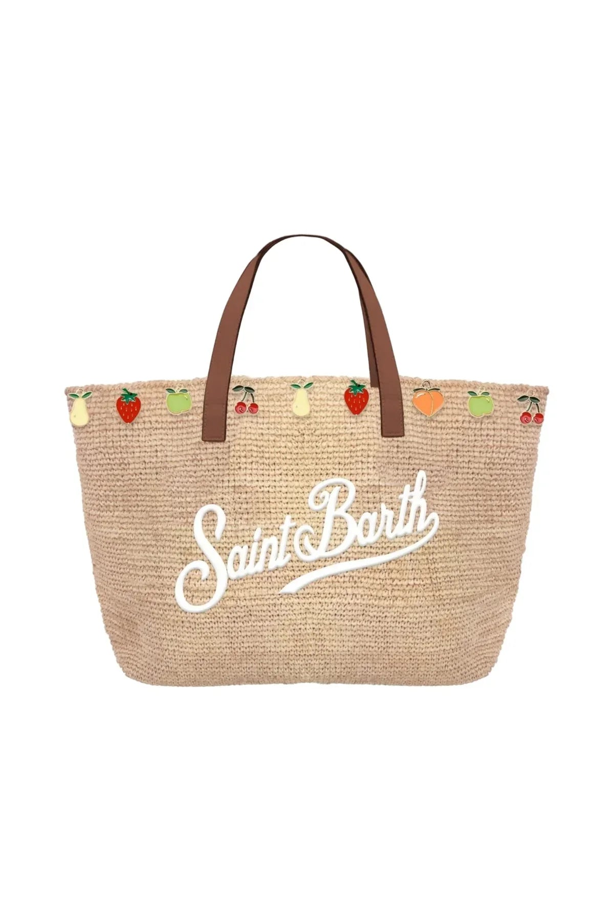 Borsa Rafia City Mini Fruit Charm