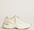 Lightstar Donna in pelle e mesh bianchi e stella bianco vissuto