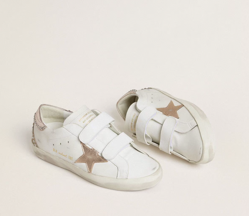 Old School LTD Donna con stella e talloncino in pelle laminata oro rosa