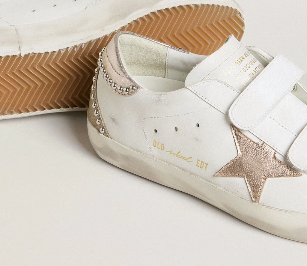 Old School LTD Donna con stella e talloncino in pelle laminata oro rosa