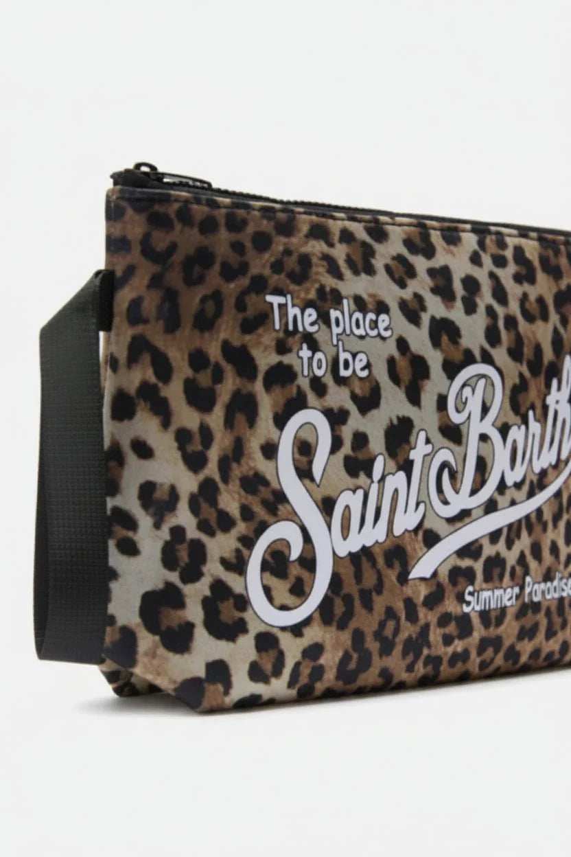 Maxi pochette Aline leopard in scuba