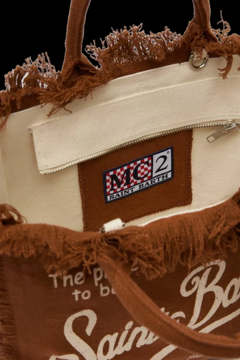 Colette bag in brown canvas with logo