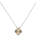 Van Cleef & Arpels 18K Rose and White Gold Diamond Vintage Alhambra 2024 Holiday Pendant – Accessorio premium elegante