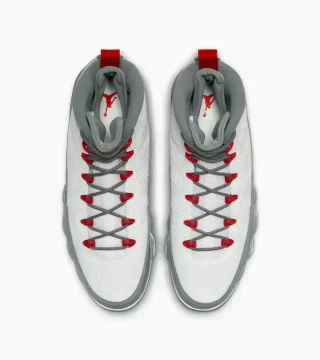 Air Jordan 9 White Cool Grey 'Fire Red' Sneakers for Men