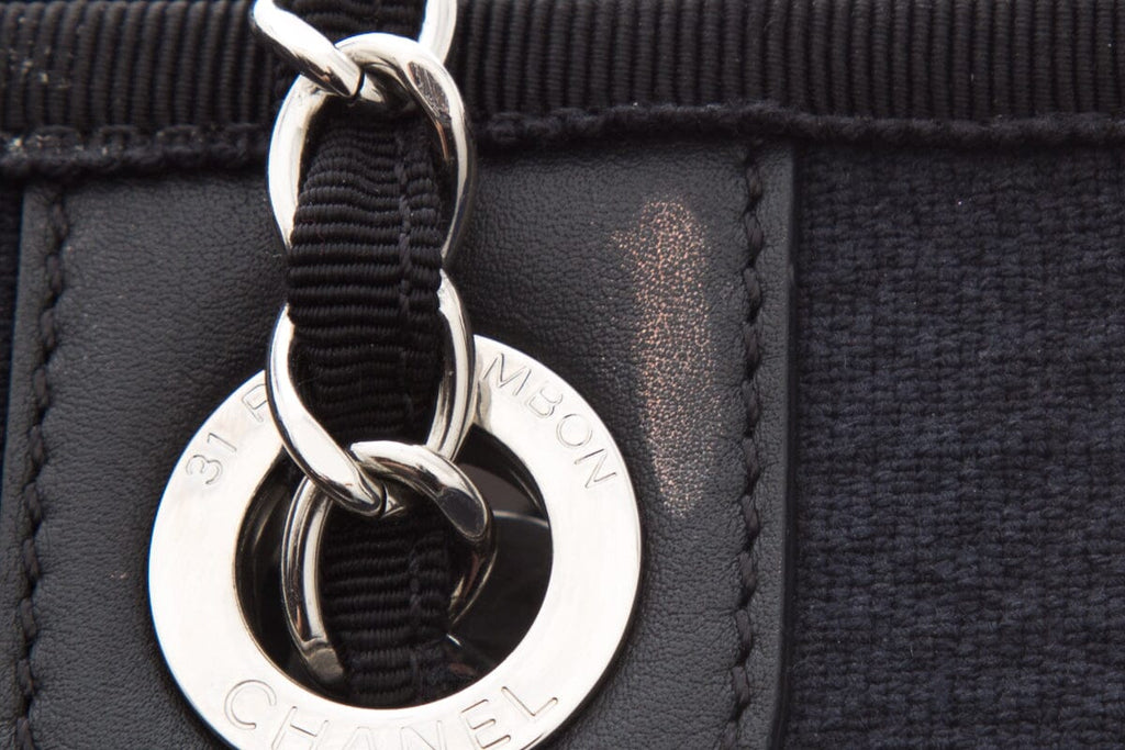Chanel 2022 Navy Deauville Shopping Tote Handbag