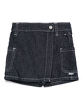 Gonna cargo denim per bambina Tommy Hilfiger Junior blu con passanti – Accessorio premium elegante