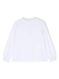 Blusa per bambina Douuod Kids bianco con ruches – Accessorio premium elegante