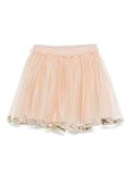 Gonna midi per bambina Douuod Kids beige con paillettes – Accessorio premium elegante