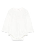 Tutina per neonata Elisabetta Franchi La Mia Bambina bianco con logo ricamato sul davanti – Accessorio premium elegante