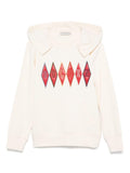 Felpa per bambino Golden Goose Kids beige con cappuccio e applicazione sul davanti