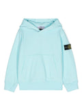 Felpa con applicazione Compass per bambino Stone Island Junior azzurro con cappuccio – Accessorio premium elegante
