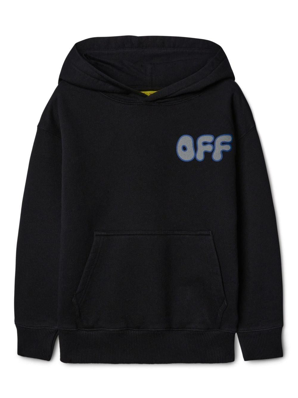 Arrow Chunky hooded sweatshirt for boys Off-White Kids black with dropped shoulders – Stylish premium accessory
