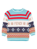 Maglione per neonati Fendi Kids multicolore con stampa all-over – Accessorio premium elegante