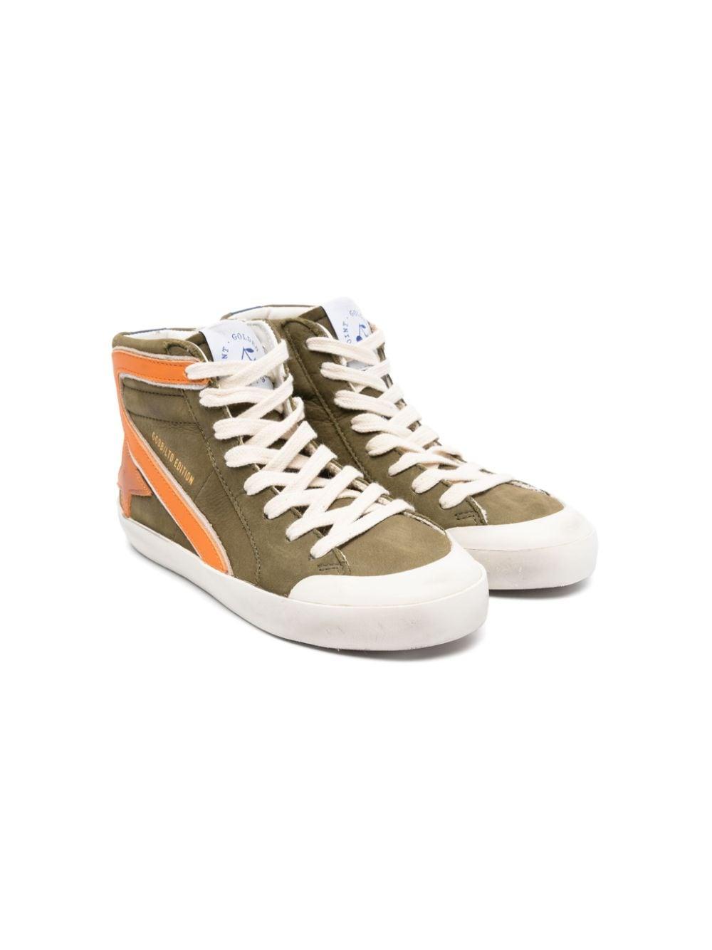 Sneakers per bambino Golden Goose Kids x Bonpoint verde con applicazione laterale a stella