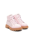 Stivaletti con strass per bambina Monnalisa rosa con logo in gomma – Accessorio premium elegante