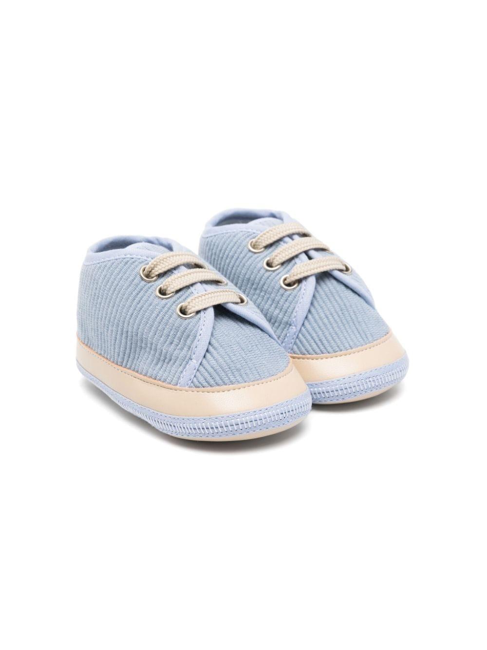 Sneakers azzurre per neonato con punta a contrasto Colorichiari