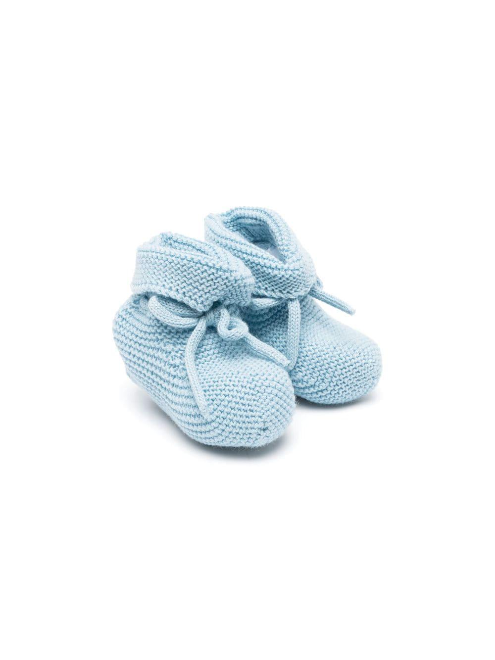 Scarpe primi passi per neonato Paz Rodriguez azzurre con fiocco