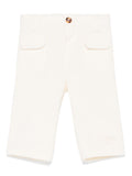Pantaloni per neonato Fendi Kids bianco in velluto a coste – Accessorio premium elegante