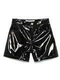 Shorts per bambina Philosophy Di Lorenzo Serafini Kids nero con finitura lucida – Accessorio premium elegante