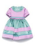 Abito per neonata Colorichiari viola e verde con design color-block – Accessorio premium elegante