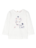 T-shirt con stampa grafica per neonata Monnalisa bianco con stampa con slogan – Accessorio premium elegante