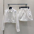 LV 25S Cute Set Long Sleeve White Cotton – Accessorio premium elegante