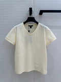 LV  Classic V-neck T-Shirt White Cotton – Accessorio premium elegante