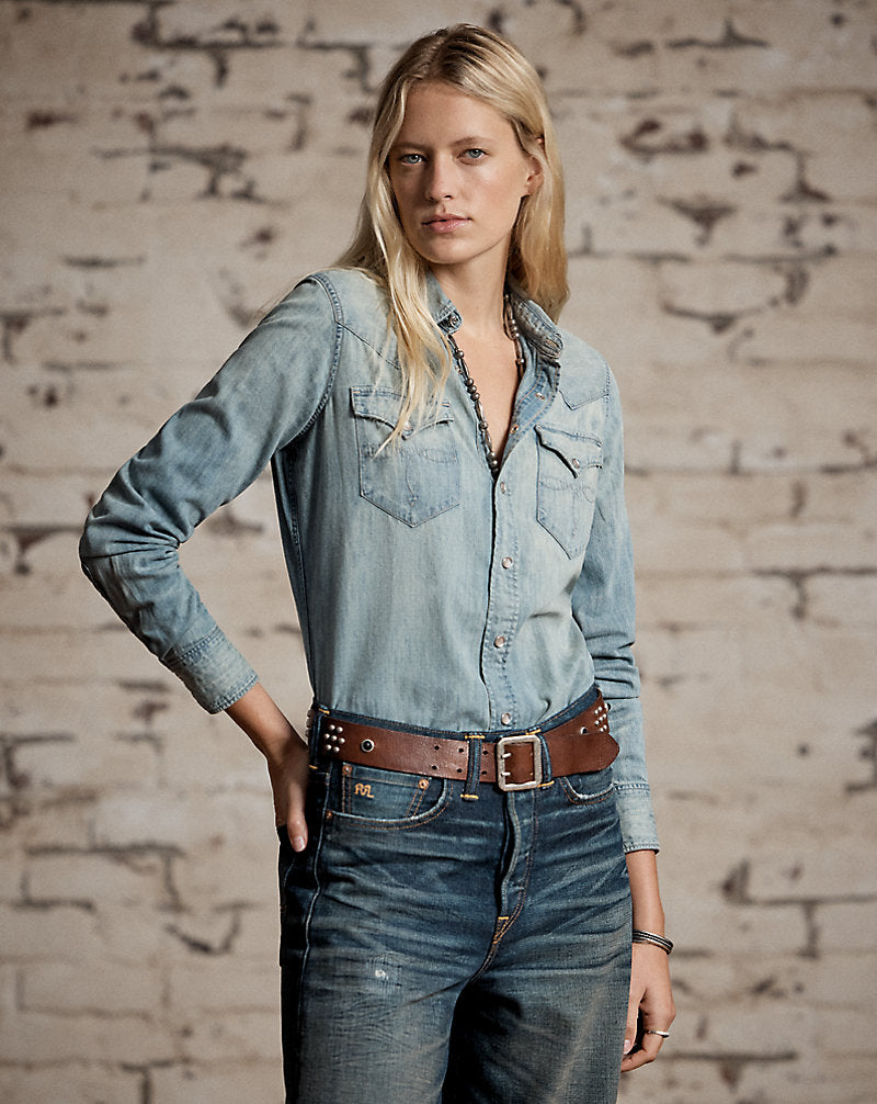 Camicia western in denim — Trattamento medio