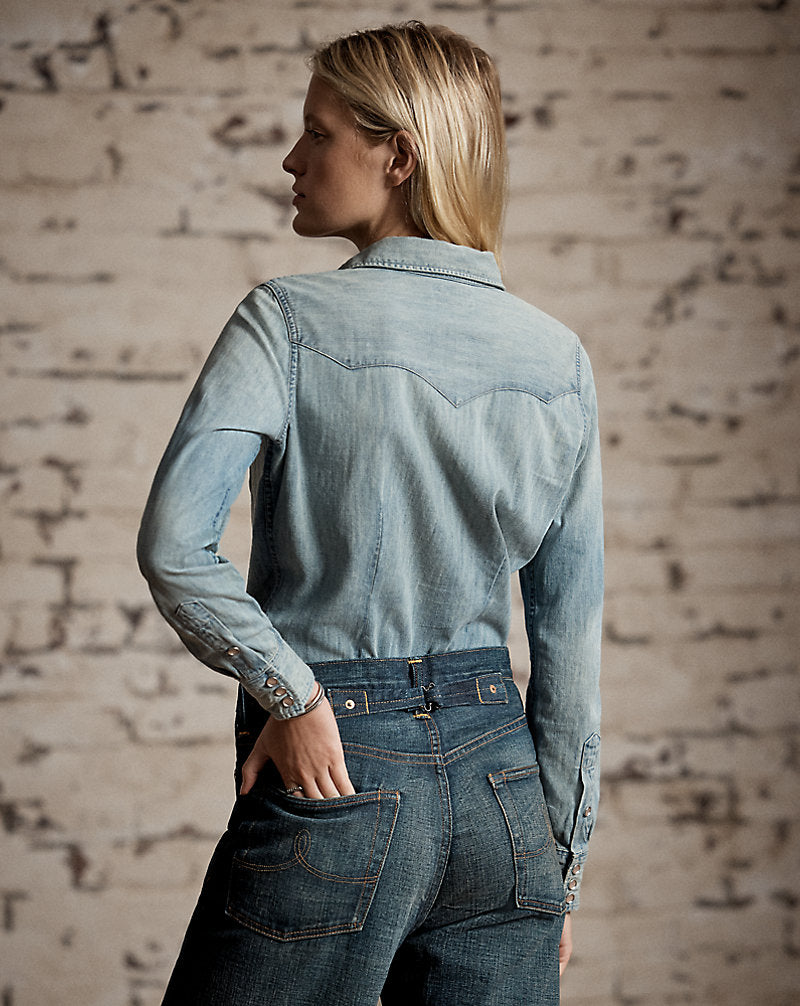 Camicia western in denim — Trattamento medio