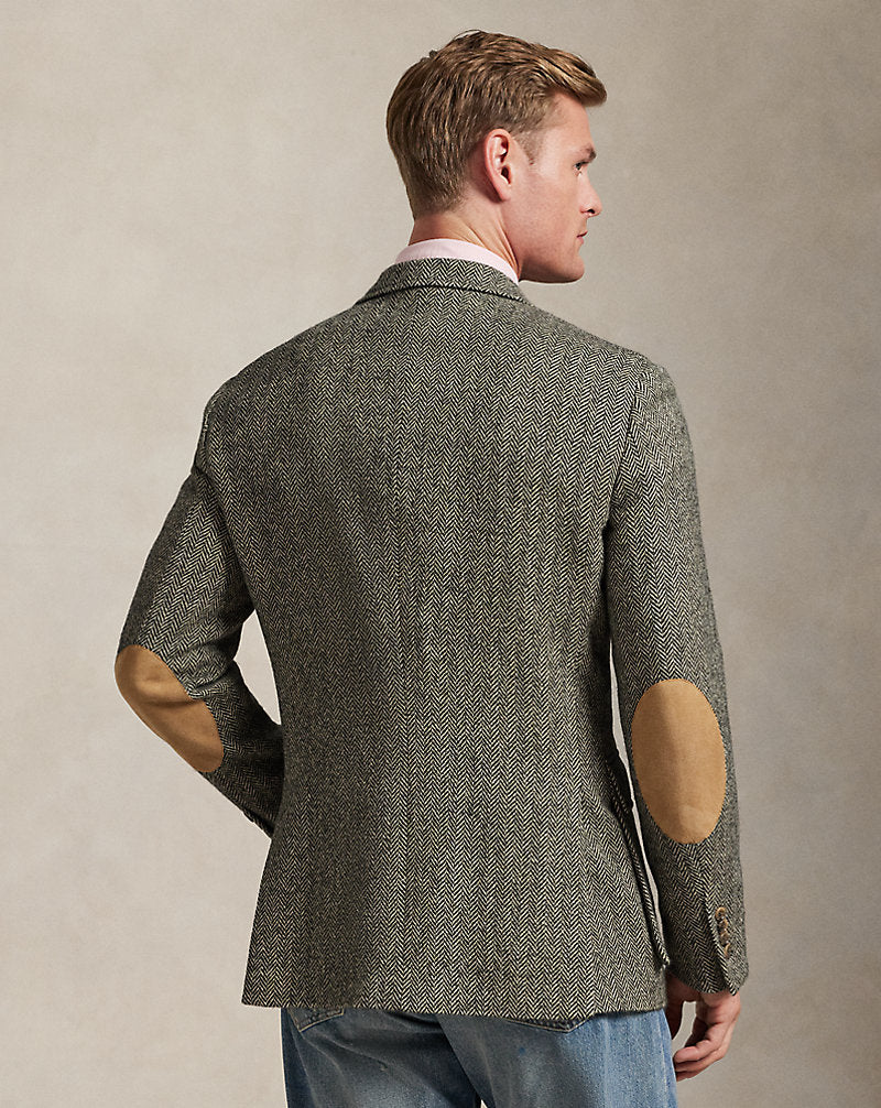 Giacca RL67 in tweed a spina di pesce — Nero e panna
