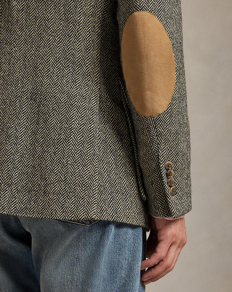 Giacca RL67 in tweed a spina di pesce — Nero e panna