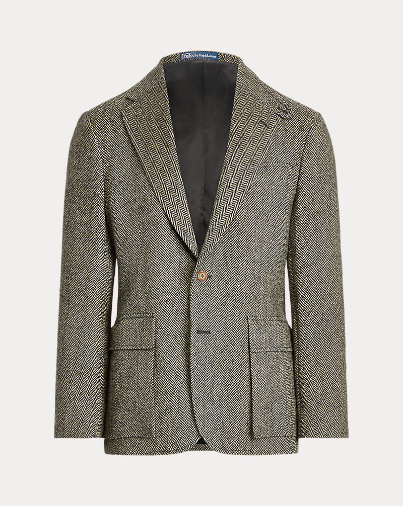 Giacca RL67 in tweed a spina di pesce — Nero e panna
