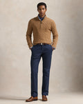 Pantaloni Bedford stretch Straight-Fit — Inchiostro nautico