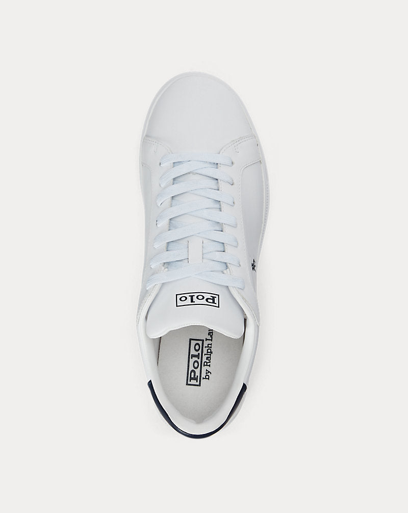 Sneaker Heritage Court II in cuoio nappa — Bianco/Blu navy Newport
