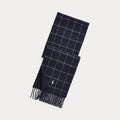 Sciarpa misto lana scozzese finestrata — Blu cacciatore