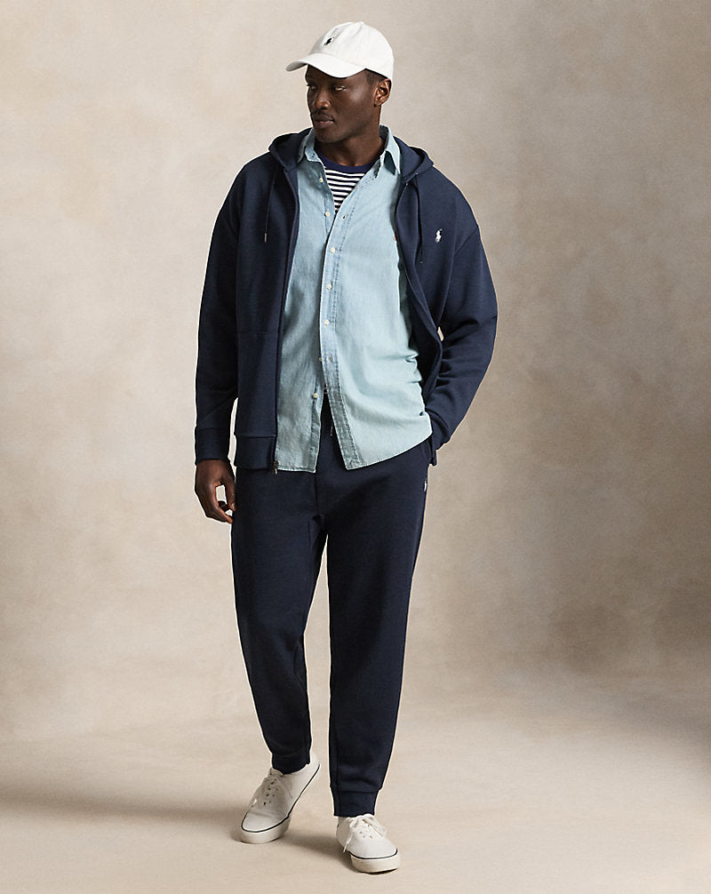 Pantaloni da jogging a maglia doppia — Blu navy Aviator