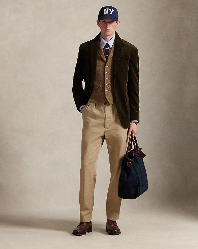 Gilet in lana a spina di pesce — Marrone/Cammello