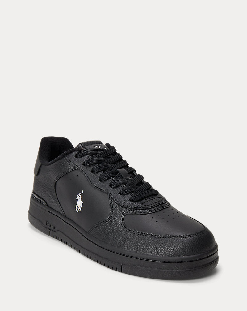 Sneaker Masters Court in pelle — Nero/Nero/Pony bianco