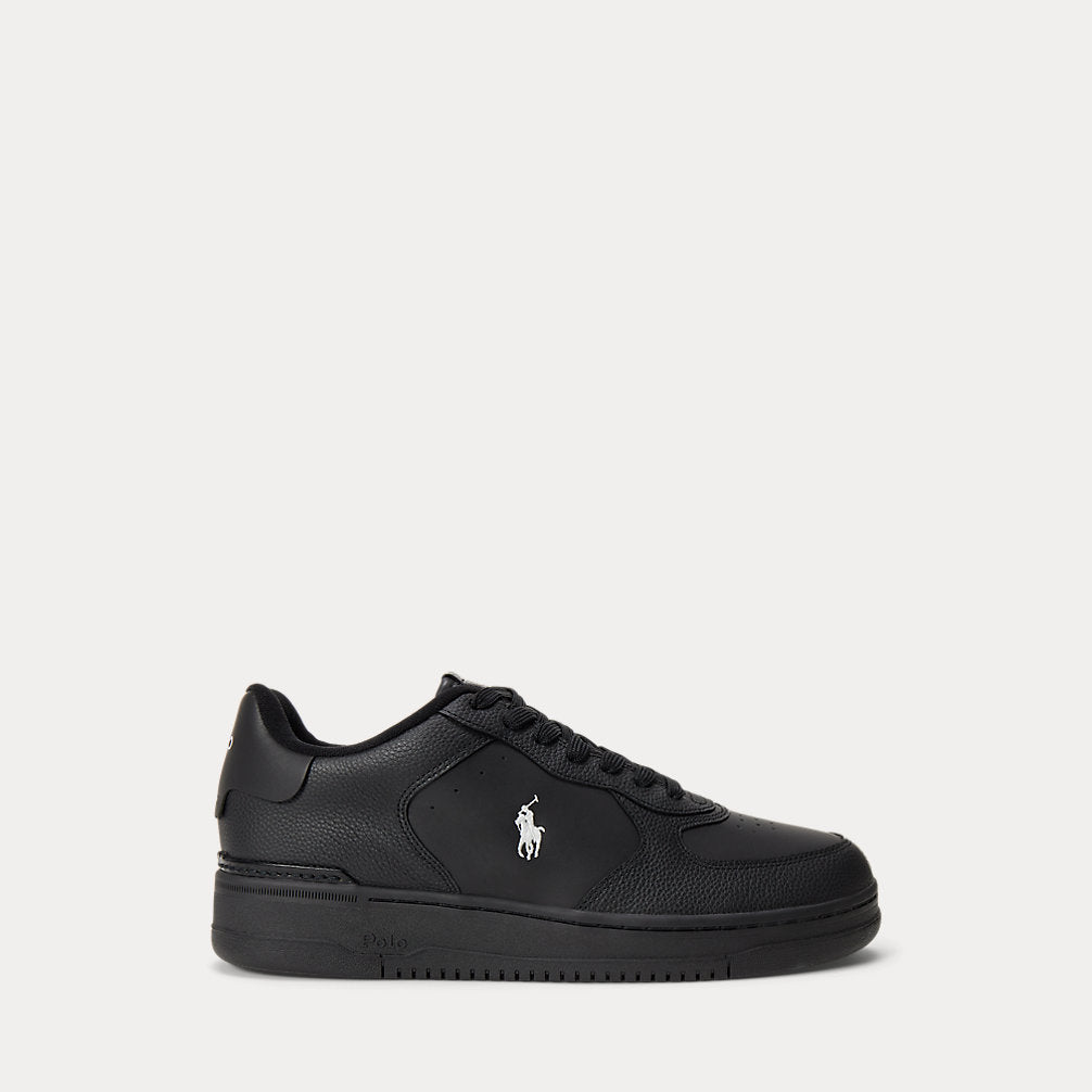 Sneaker Masters Court in pelle — Nero/Nero/Pony bianco