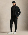 Pantaloni da jogging a maglia doppia — Nero