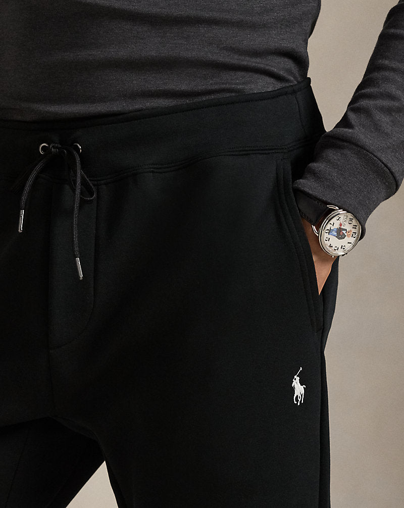Pantaloni da jogging a maglia doppia — Nero