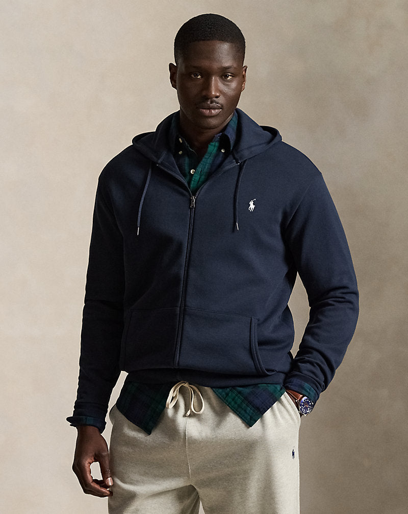 Felpa con cappuccio e cerniera — Blu navy Aviator
