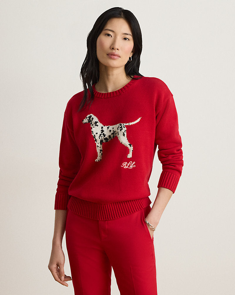Maglia in cotone a intarsi con dalmata — Rosso Ralph multicolore