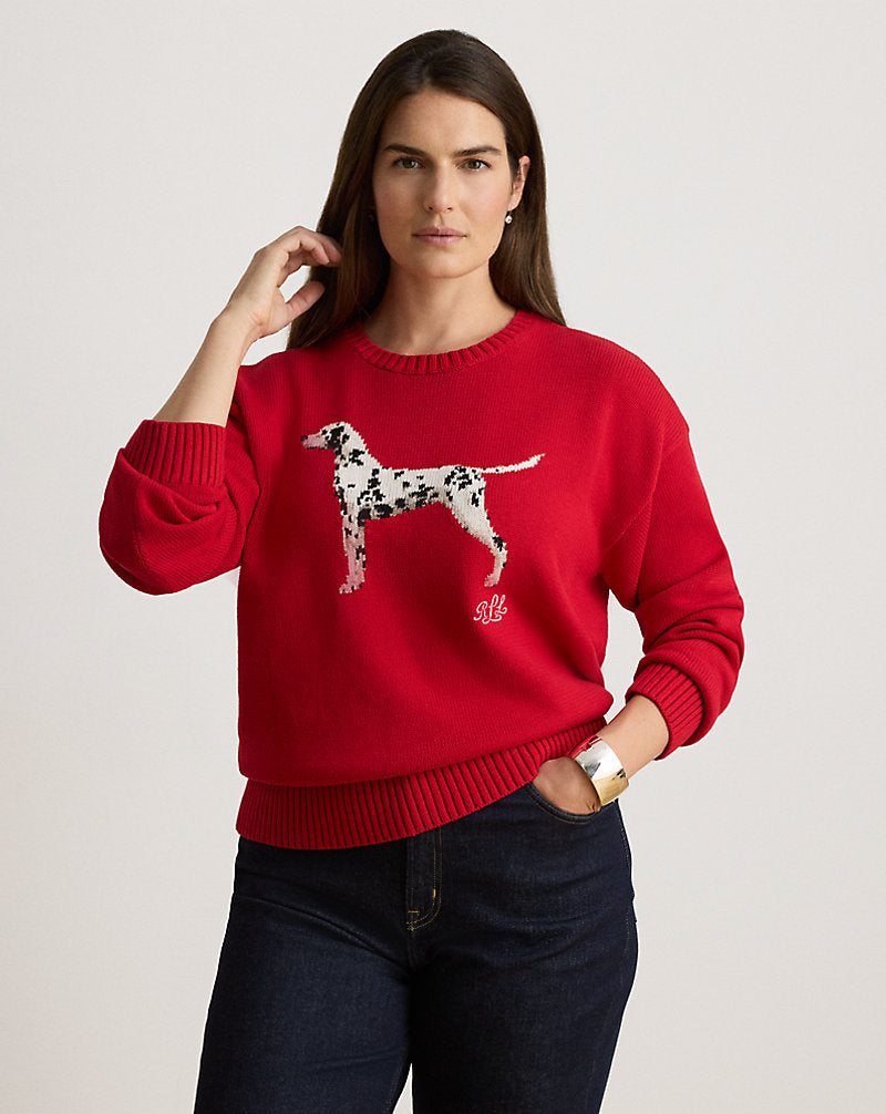 Maglia in cotone a intarsi con dalmata — Rosso Ralph multicolore