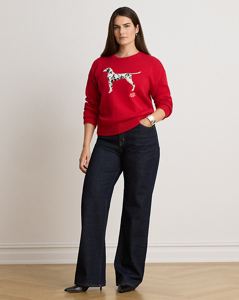 Maglia in cotone a intarsi con dalmata — Rosso Ralph multicolore