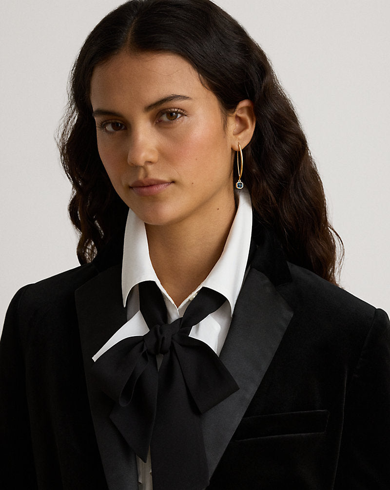 Blazer in velluto stretch e raso — Velluto nero