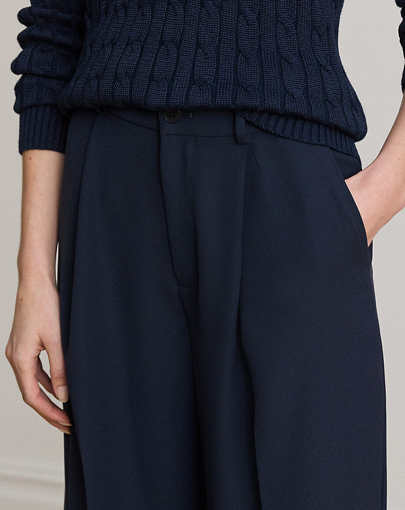 Pantaloni a gamba larga in georgette — Blu navy Lauren