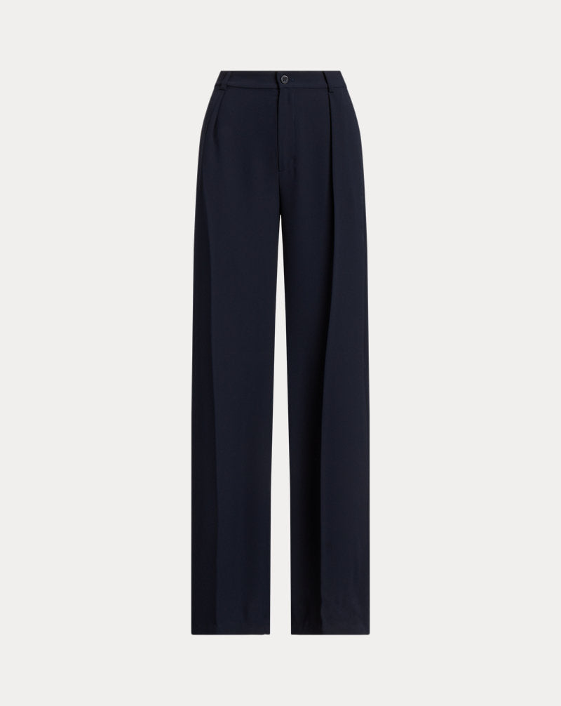 Pantaloni a gamba larga in georgette — Blu navy Lauren