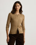 Cardigan a trecce in misto cotone — Cammello Lauren