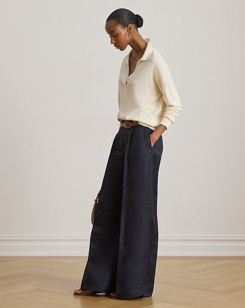 Maglia polo in cotone e modal — Crema mascarpone
